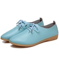 thumbnail image 2 of Mortilo Fashion Womens Breathable Lace Up Shoes Flats Casual Shoes PU casual shoes for Women Light Blue, 2 of 5