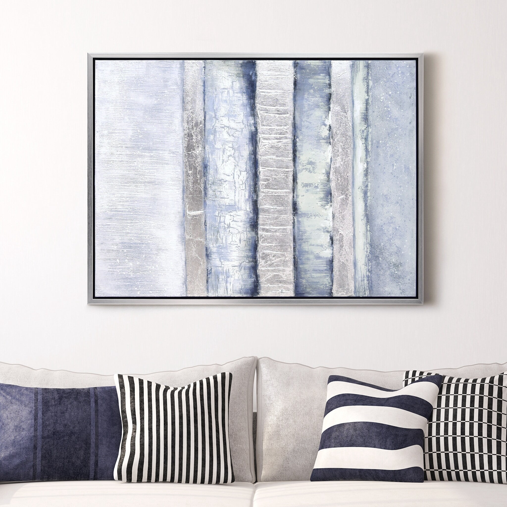 Empire Art Direct Winter Steps Textured Metallic Hand Painted Framed Wall Art, 30" x 40" x 1.5", Ready to hang