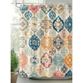 thumbnail image 2 of Boho Morocco Extra Long Shower Curtain Set, Waterproof Shower Curtains for Bathroom, Retro Farmhouse Ethnic Neutral Aesthetic Washable Fabric Cloth Bath Curtain for Bathtub with Hooks 72x96 Inches, 2 of 6