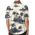 thumbnail image 5 of Domuza Hawaiian Tropical Shirt Men Short Sleeve Stylish Casual Button Down T Shirt Lounge Vacation Lightweight Relaxed Fit Tops White 5XL, 5 of 7
