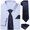 Blue, variant on Barry.Wang Mens Dress Shirt and Tie Set 3pcs Yellow Long Sleeve Button Down with Blue Necktie Handkerchief Formal Business Wedding