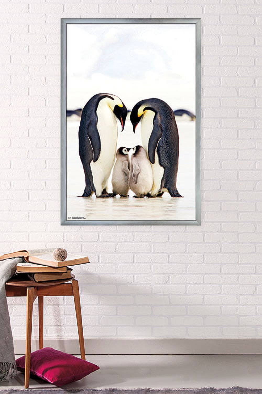 A Group Of Emperor Penguins Wall Poster, 22.375" x 34", Framed