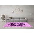 thumbnail image 3 of Ahgly Company Indoor Square Medallion Pink Traditional Area Rugs, 8' Square, 3 of 4