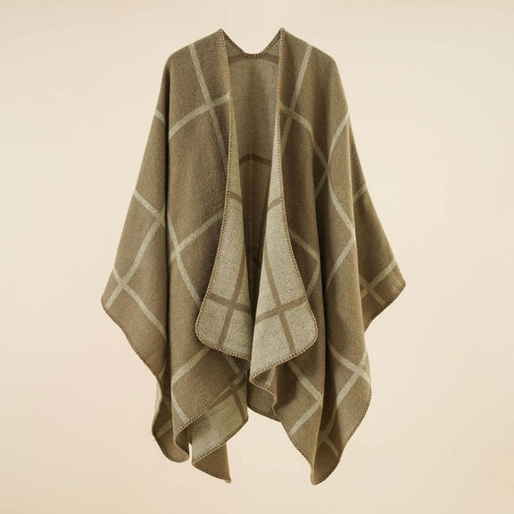 1PC Shawl Yellow Cotton Womens Color Blocking Autumn Spring Winter Windproof Warm Cloak Shawl Shawl Cardigan Shawl