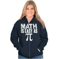 thumbnail image 4 of Math Is Easy As Funny Teacher Nerdy Unisex Fleece Graphic Zip Up Hoodie Brisco Brands 5X, 4 of 5
