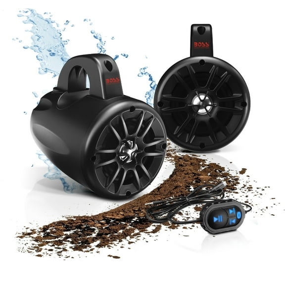 BOSS Audio Systems BM40AMPBT Marine 4” Waketower Speaker, Bluetooth Weatherproof