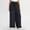 Black, variant on ZZwxWA Womens Linen Palazzo Pants Summer Casual Boho Wide Leg High Waist Lounge Beach Trousers with Pockets