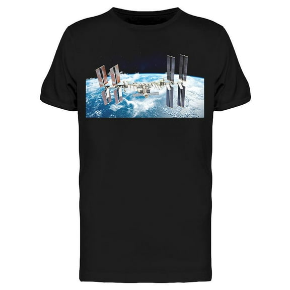 Space Station Orbiting Space T-Shirt Men -Image by Shutterstock, Male Medium