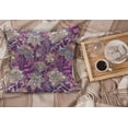 thumbnail image 2 of Floral Fluffy Throw Pillow Cushion Cover, Vibrant Flowers with Romantic Style Ornamental Petals Paisley Design, Decorative Square Accent Pillow Case, 36" x 36", Mauve Green, by Ambesonne, 2 of 5