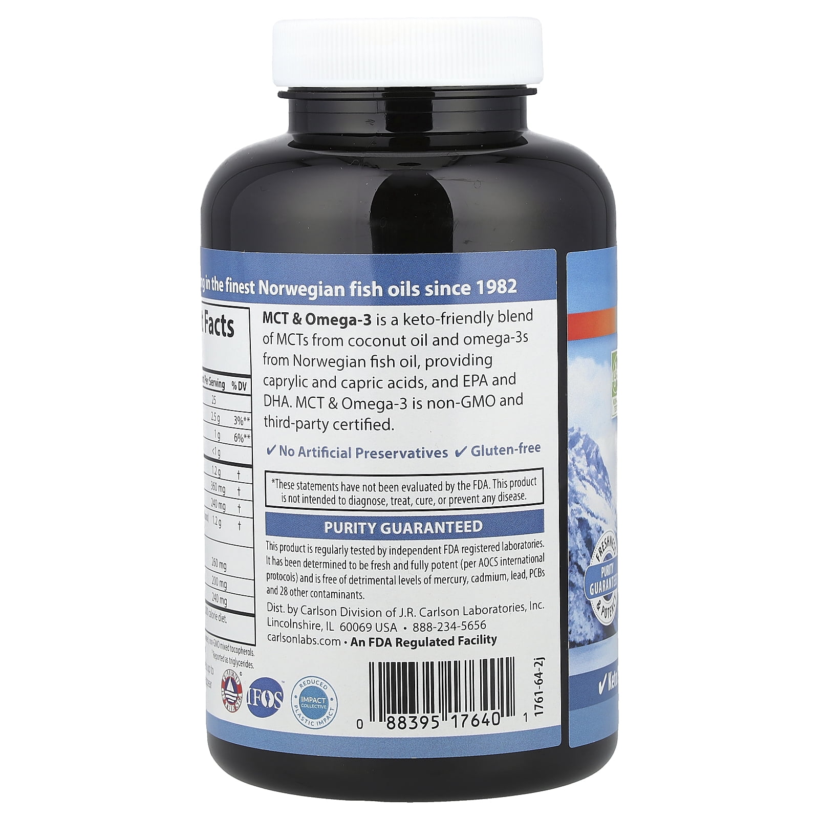 Carlson MCT & Omega-3, 150 Free Soft Gels