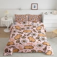 thumbnail image 2 of Castle Fairy Kawaii Capybara Twin Comforter Sets,Cute Floral Flowers Bedding Set, 2 of 8