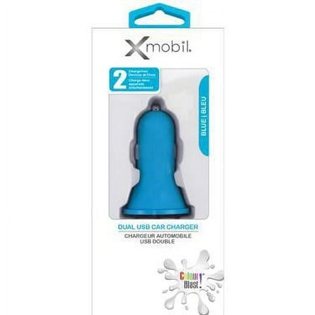 Xmobil - Colour Blast Car Charger 2.1 Amp Dual USB Blue