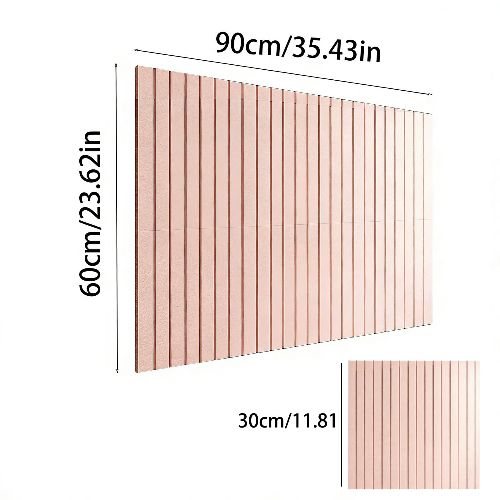 Bulletin Board 6 Pack, Perpendicular Fluted Fabric, Peel and Stick, No Nails, Photo Note Pin Board for Home Office Living Room Entryway