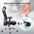 thumbnail image 4 of Hbada P3 Ergonomic Office Chair with 2D Adjustable Armrest, Office Chair with 2D Adjustable Lumbar Support, Computer Chair with Tilt Function, Desk Chair with Footrest Black, 4 of 11