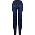 thumbnail image 2 of 2Luver, Women's, Stretchy 5 Pocket Destroyed Dark Denim Skinny Jeans, Medium Blue, 9, 2 of 2