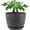 Black Speckles, variant on AISUO 12 Inch Large Modern Plastic Plant Pot, Planter with Drainage Holes & Matching Saucer, Indoor Outdoor Flower & Garden Plant Container, Black Speckles