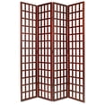 thumbnail image 2 of Wooden 4 Panel Foldable Window Pane Screen with Grid Design, Brown- Saltoro Sherpi, 2 of 5