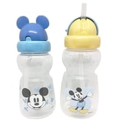 BABY STRAW CUPS 2 PACK - BOYS - DISNEY MICKEY MOUSE - YELLOW BLUE - SIPPERS EARS