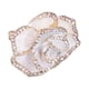 thumbnail image 1 of Broche con forma de camelia, elegante y exquisito broche adornado con diamantes de imitación para mujer, ropa, bufanda de seda, decoración, regalo blanco, 1 of 15
