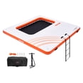 thumbnail image 1 of VEVOR Inflatable Floating Dock, 10x10FT Inflatable Dock Platform with 4*7FT Trampoline Mesh Pool, Non-Slip Floating Platform Water Mat with Portable Bag & Detachable Ladder for Pool Beach Relaxation, 1 of 9