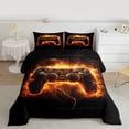 thumbnail image 3 of Manfei Game Console Full Size Comforter Sets,Gamer Gaming Bedding Comforter Set,Orange Black Bedding Sets For Boys,Breathable Bedroom Decorative Reversible,3pcs, 3 of 9