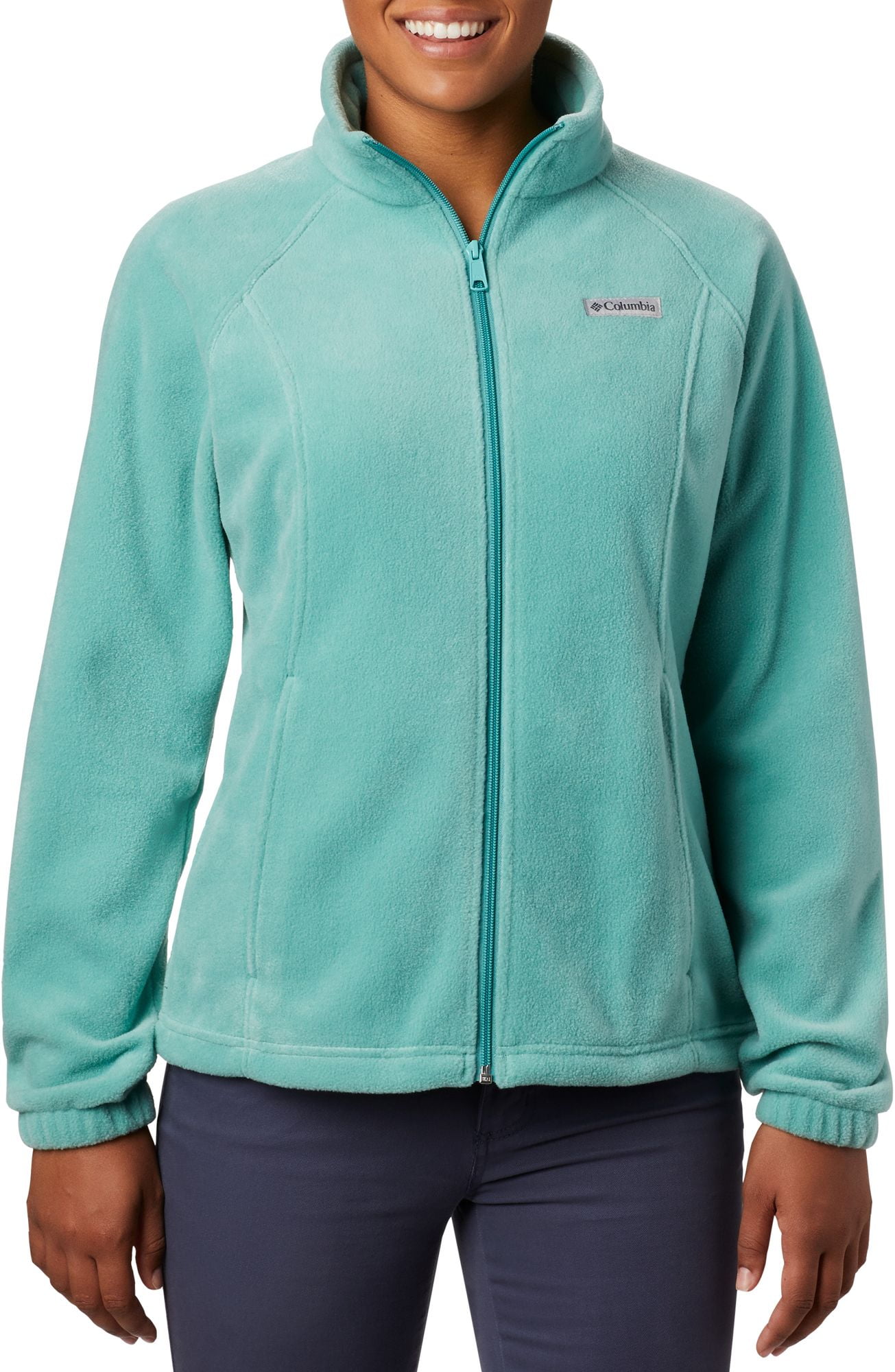 teal columbia fleece jacket