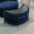 thumbnail image 2 of Aukfa 33" Storage Ottoman, Convertible Bench, Side Table for Living Room, Half Moon Shape, Navy, 2 of 7