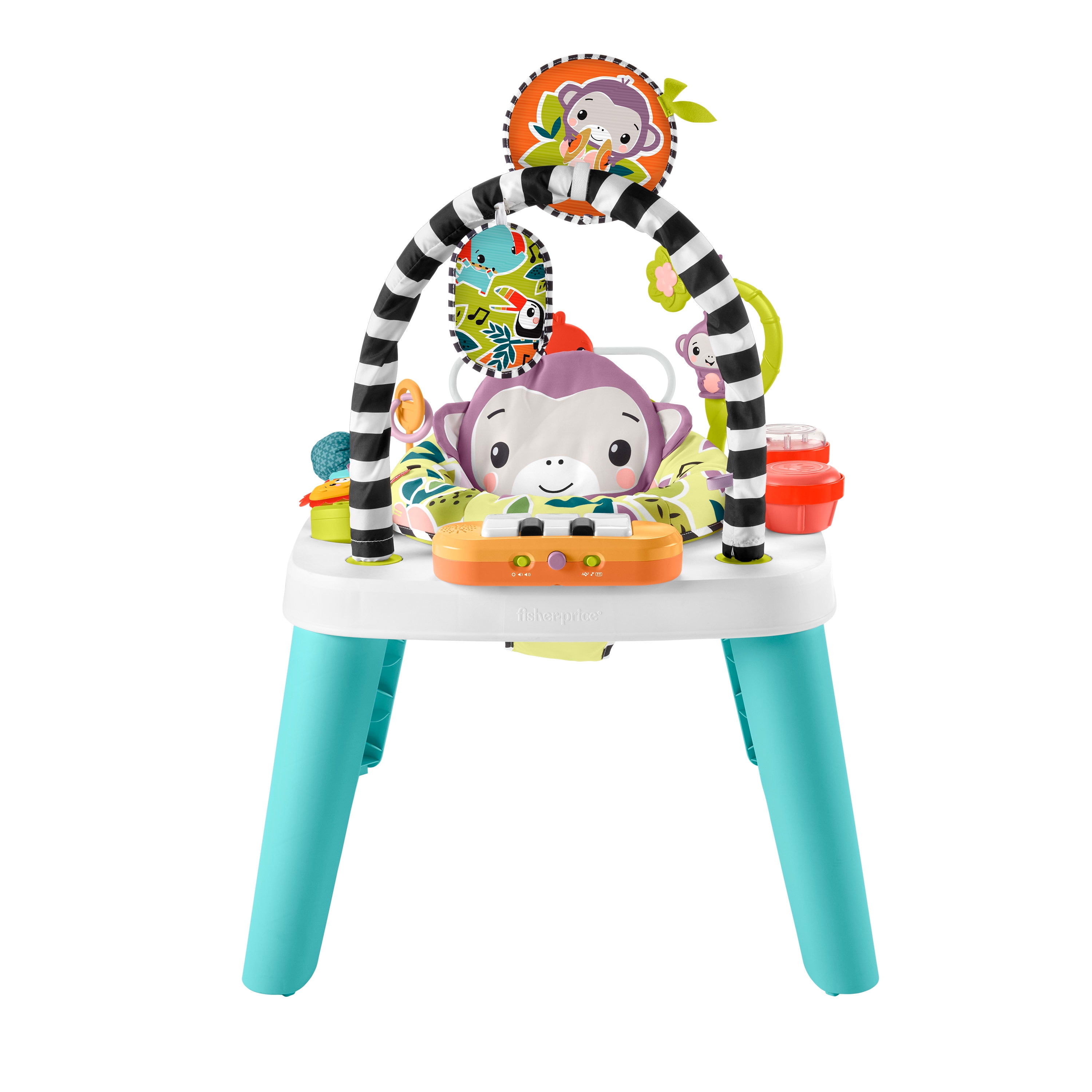 Fisher-Price 2-in-1 Purple Monkey Musical Baby Activity Center & Toddler Play Table