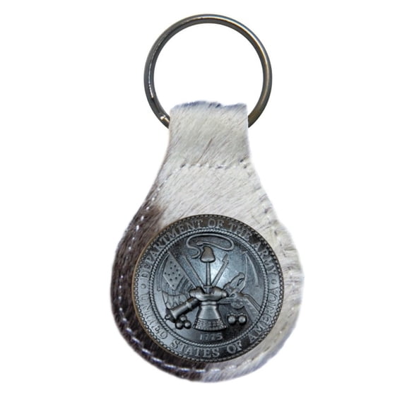 United States Army leather key fob or keychain Hair