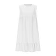 thumbnail image 4 of LOVZFMLL Dresses for Women 2025 Summer Sleeveless Tank Midi Sundress Casual Ruffle Hem Tiered Beach Vacation Clothes White 3XL, 4 of 6