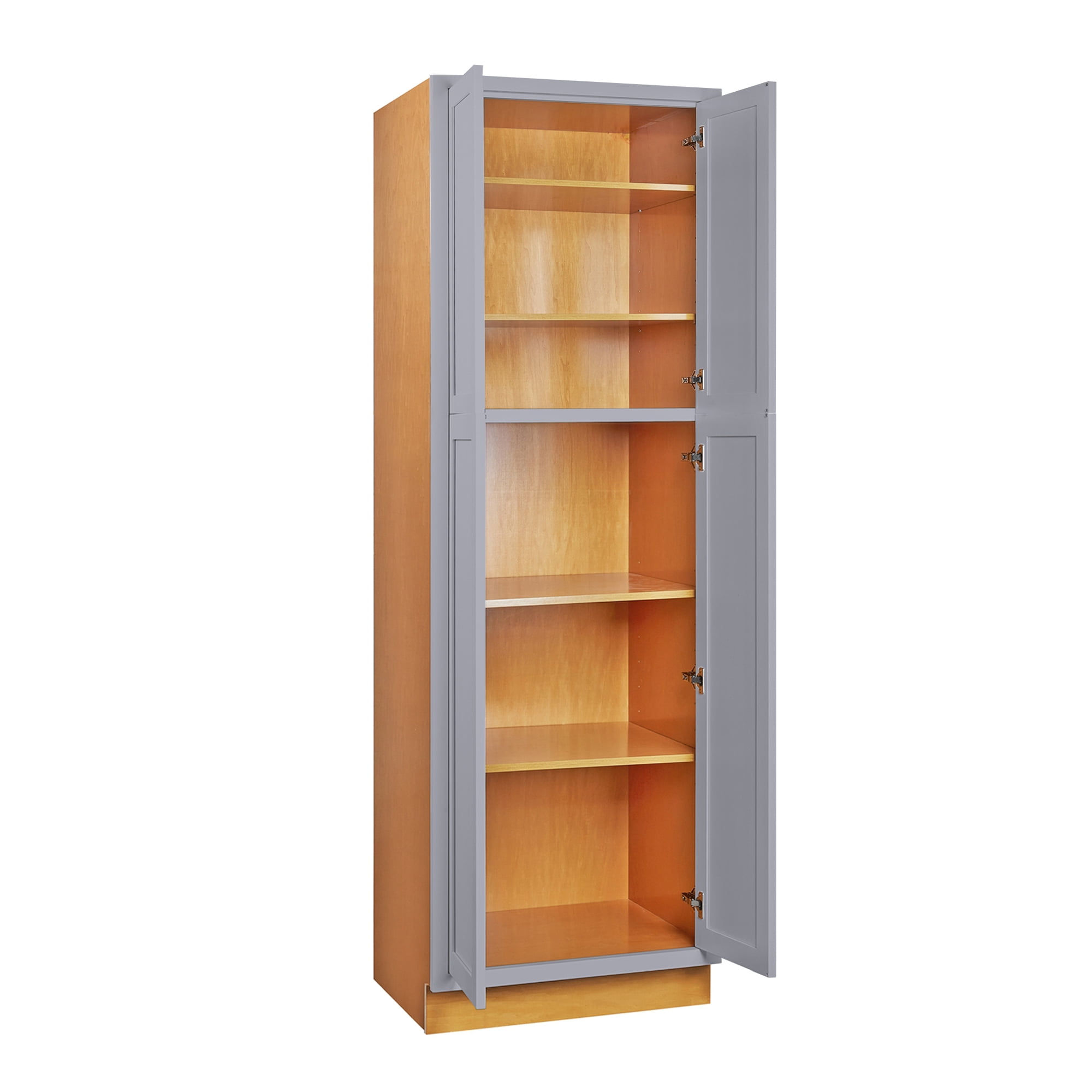 24 Wide 84 Tall Pantry Kitchen Cabinet Light Gray Inset Shaker Walmart Com Walmart Com