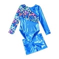 thumbnail image 3 of YiZYiF Kids Girls Gymnastics Leotard with Shorts 2 Piece Outfit Ballet Dance Biketard Dancewear Royal Blue 4, 3 of 5