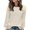 Khaki, variant on Crunowin Women's Knitted Sweater, Long Sleeve Cozy Comfort Solid Color Crew Neck Loose Fit Casual Pullover Tops Gray L