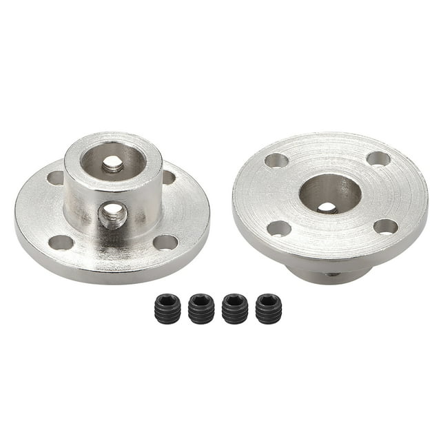 Acoplamiento de brida rígido de 10mm Diámetro interior H13*D16 Conector de eje de motor tono plateado 2PCS para piezas de bricolaje
