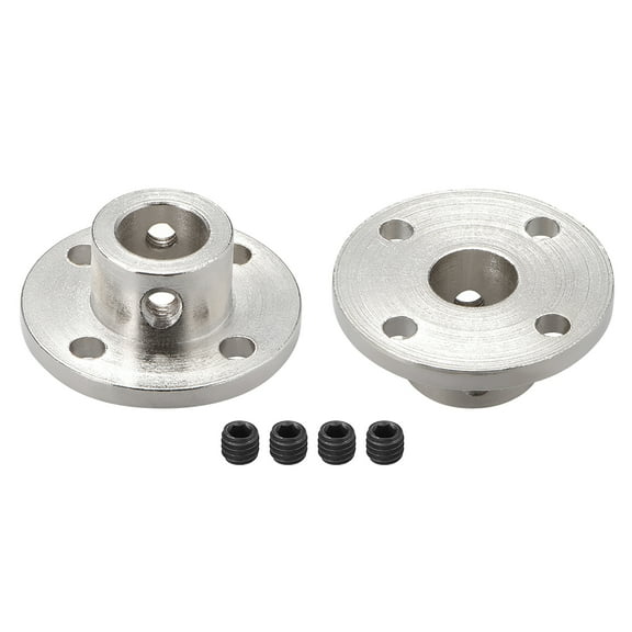 10mm Inner Dia H13*D16 Rigid Flange Coupling Motor Guide Shaft Coupler Motor Connector Silver Tone 2PCS for DIY Parts