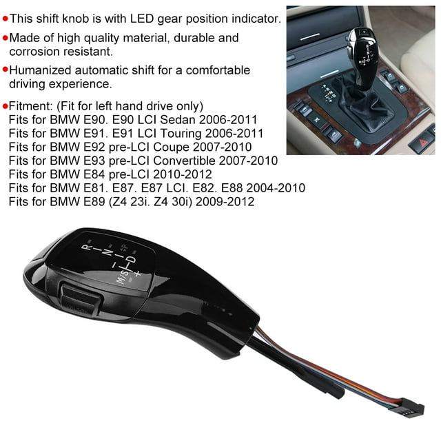 Acouto Gear Knob, For F30 Style LHD Automatic LED Gear Knob Retrofit Kit Manual Shifter Knob For E90 E92 E84 E89Fit For Left Hand Drive Only
