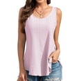 thumbnail image 4 of Lindbes 2024 Été Nouveau Débardeur Sans Manches à Col Rond pour Femmes Couleur Unie Suspendu Décontracté avec Grande Réduction Prix de Gros, 4 of 7