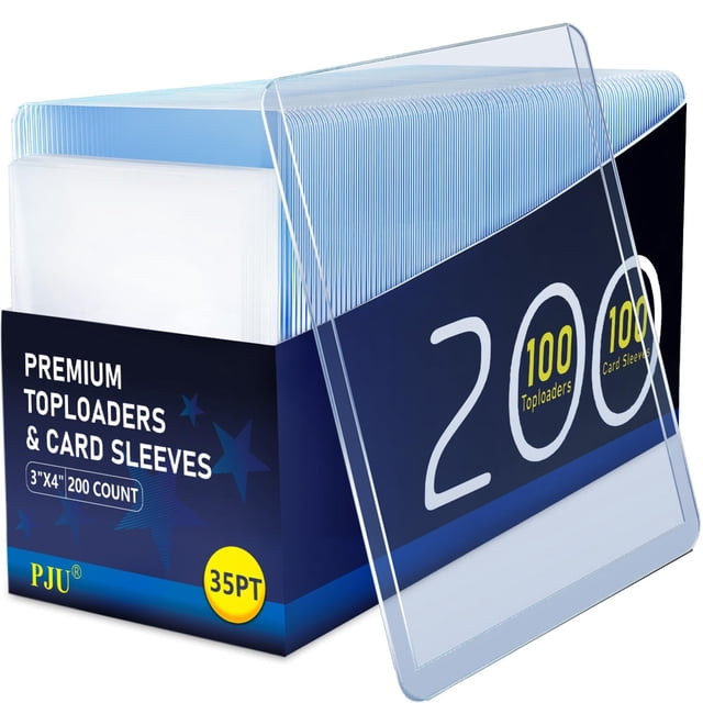 Fundas para tarjetas, cargadores superiores, 3 x 4 pulgadas, para tarjetas de béisbol x200 PJU