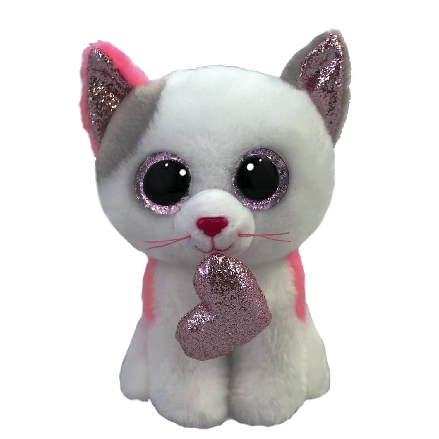Ty Beanie Boos MILENA The White Cat with Pink Foil Heart 2023 6 Plush Walmart