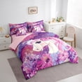thumbnail image 3 of Feelyou Magical Unicorn Kids Bedding Comforter Set 7pcs, Mystic Galaxy Sky King Bedding Sets, Pink Groovy Flower Reversible Bed Sheets, Lightweight Room Decor, 3 of 8