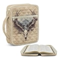 thumbnail image 2 of Xixirimido Quilted Bible Cover Bible Case for Women, Large Bible Carrying Case with Handle, Bible Study Supplies & Christian Gift for Men, Elk Bone, 2 of 7