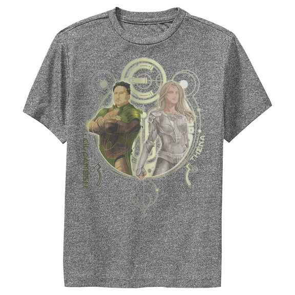 Boy's Marvel Eternals Gilgamesh and Thena Duo  Performance Graphic Tee Charcoal Heather Medium