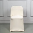 thumbnail image 5 of Efavormart 10 Pack Beige Spandex Folding Slip On Chair Covers, Stretch Fitted Chair Covers - 160 GSM, 5 of 10