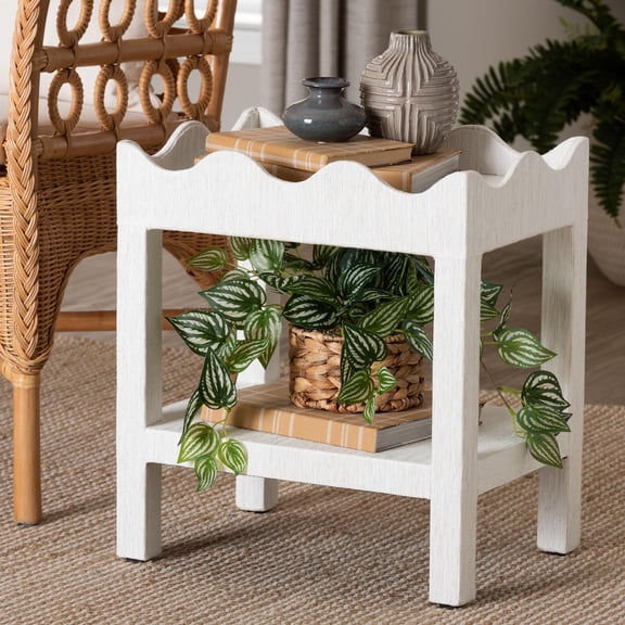 bali & pari Sebastian Boho End Table, White