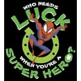 thumbnail image 2 of Junior's Marvel St. Patrick's Day Spider-Man Who Needs Luck  Graphic Tee Black Large, 2 of 3