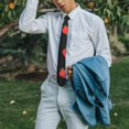 thumbnail image 3 of Men's Berry-Themed Satin Necktie - Cute Strawberry Print for Weddings & Office - Wrinkle-Resistant Gift Tie, 3 of 4