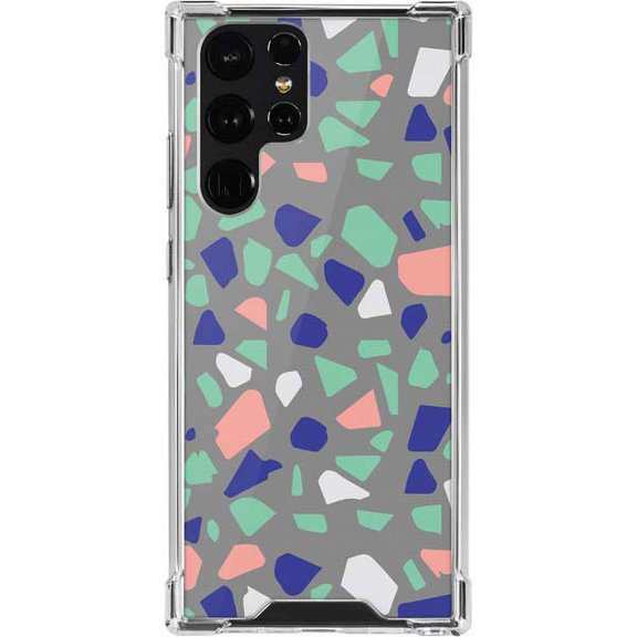 Skinit Polka Dots Cement Terrazzo Galaxy S22 Ultra Clear Case