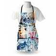 thumbnail image 3 of Fitness Apron Health Wellness Aerobics Sports Words Collection on Grunge Vintage Style Backdrop, Unisex Kitchen Bib Apron with Adjustable Neck for Cooking Baking Gardening, Multicolor, by Ambesonne, 3 of 3