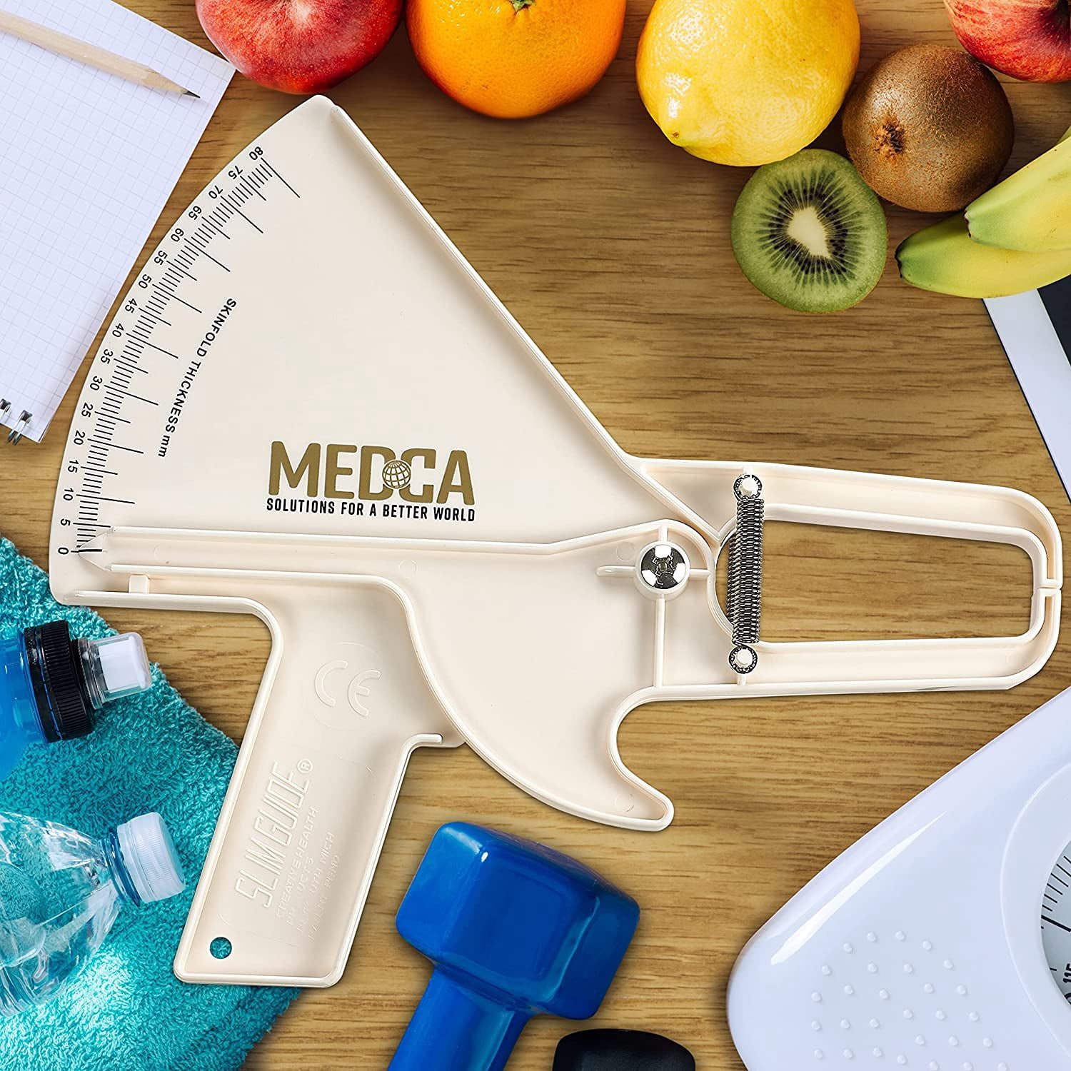 MEDca Pro Body Skin White Caliper Handheld BMI Unisex Measuring Tool Fat