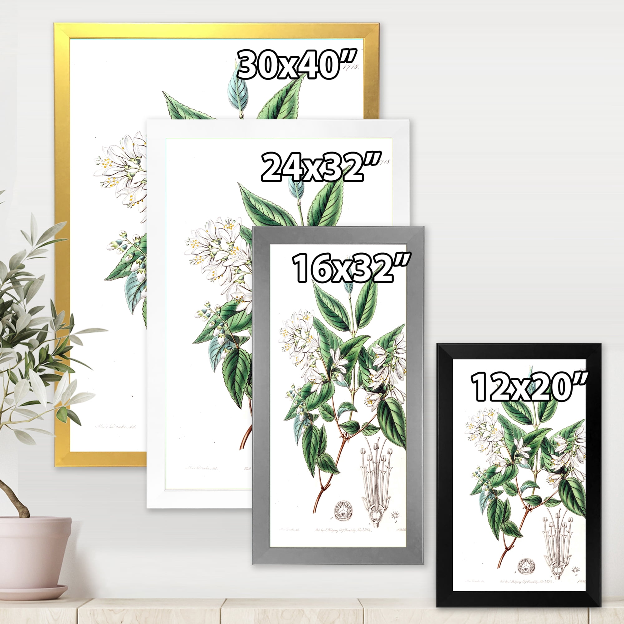 Designart 'Ancient Botanicals X' Traditional Framed Art Print
